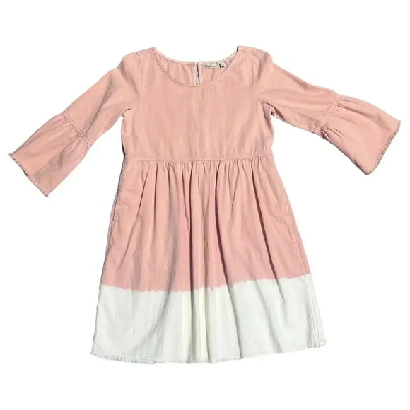 Anthropologie‎ HOLDING HORSES Dress Women’s Size 0 Pink Ombre 3/4 Bell Sleeve - Picture 1 of 12